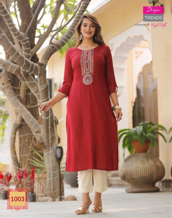 Diya Fashion Story 1 Fancy Rayon Embroidery Kurti 